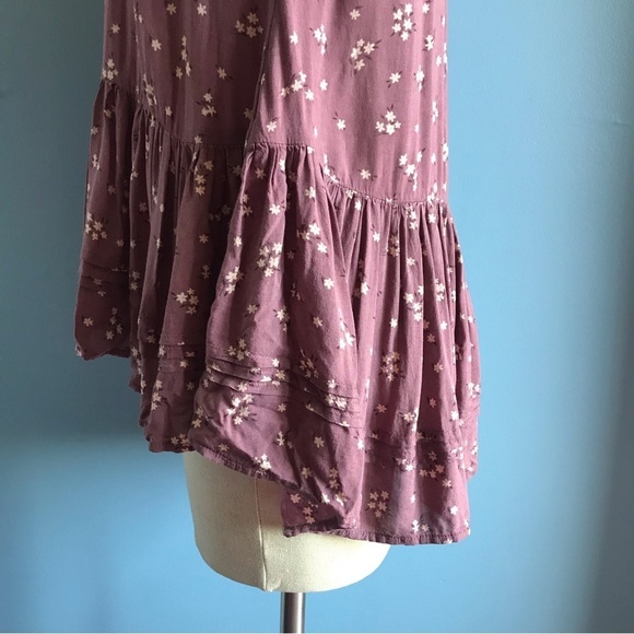 American Eagle mauve oversized layered asymmetric long sleeves top - Picture 4 of 14